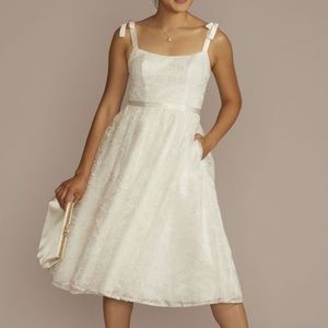 COPY - DB STUDIO  floral lace midi dress with silk tie straps